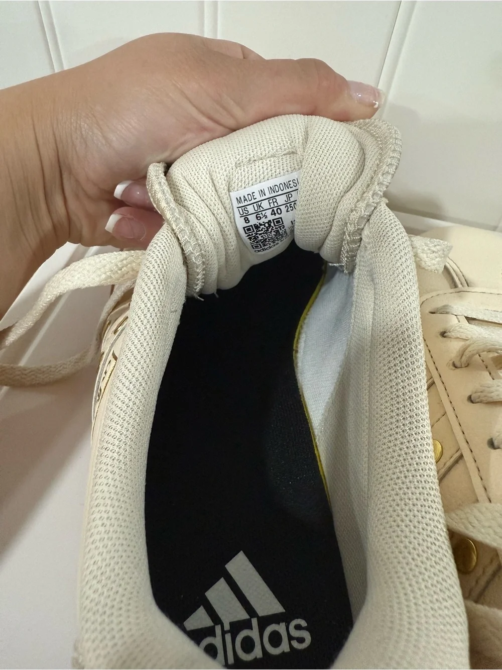 adidas Women's VL Court 3.0 Wonder White Gold Stud Sneakers